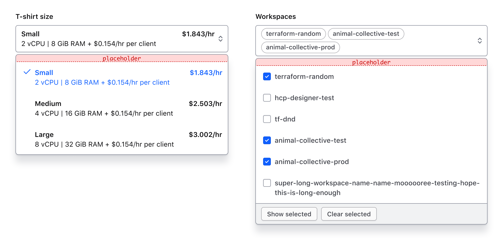 Generic content enabled before the list in both Single and Multiple components